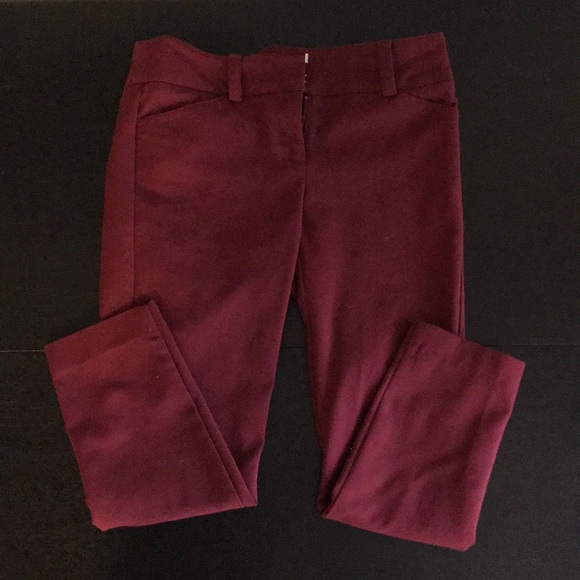NY&Co stretch cropped maroon dress pants - Picture 2 of 5